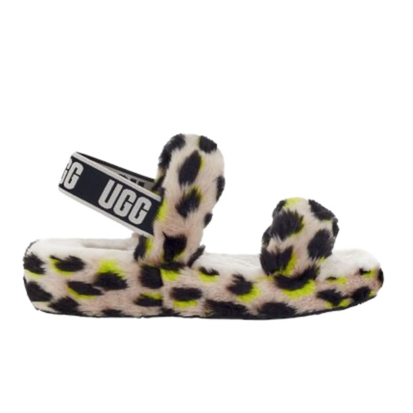UGG Shoes - UGG Slipper Slides Oh Yeah Fur Cheetah Print NEW
